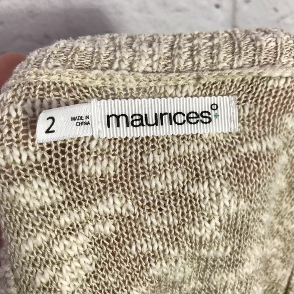 Maurices Size2 Beige Knit Boho Embroidered Sweater - Picture 5 of 7